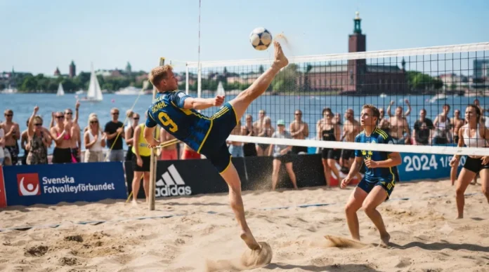 footvolley players in action